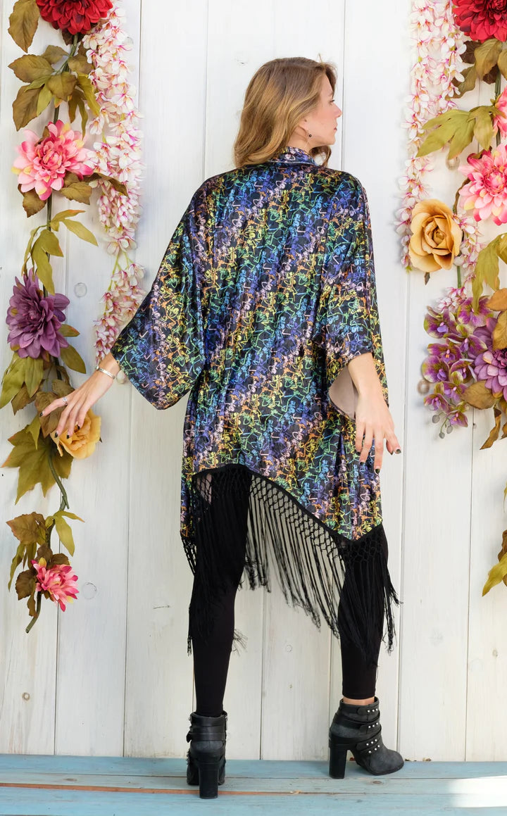Grateful Dead Dancing Skeletons Velvet Kimono