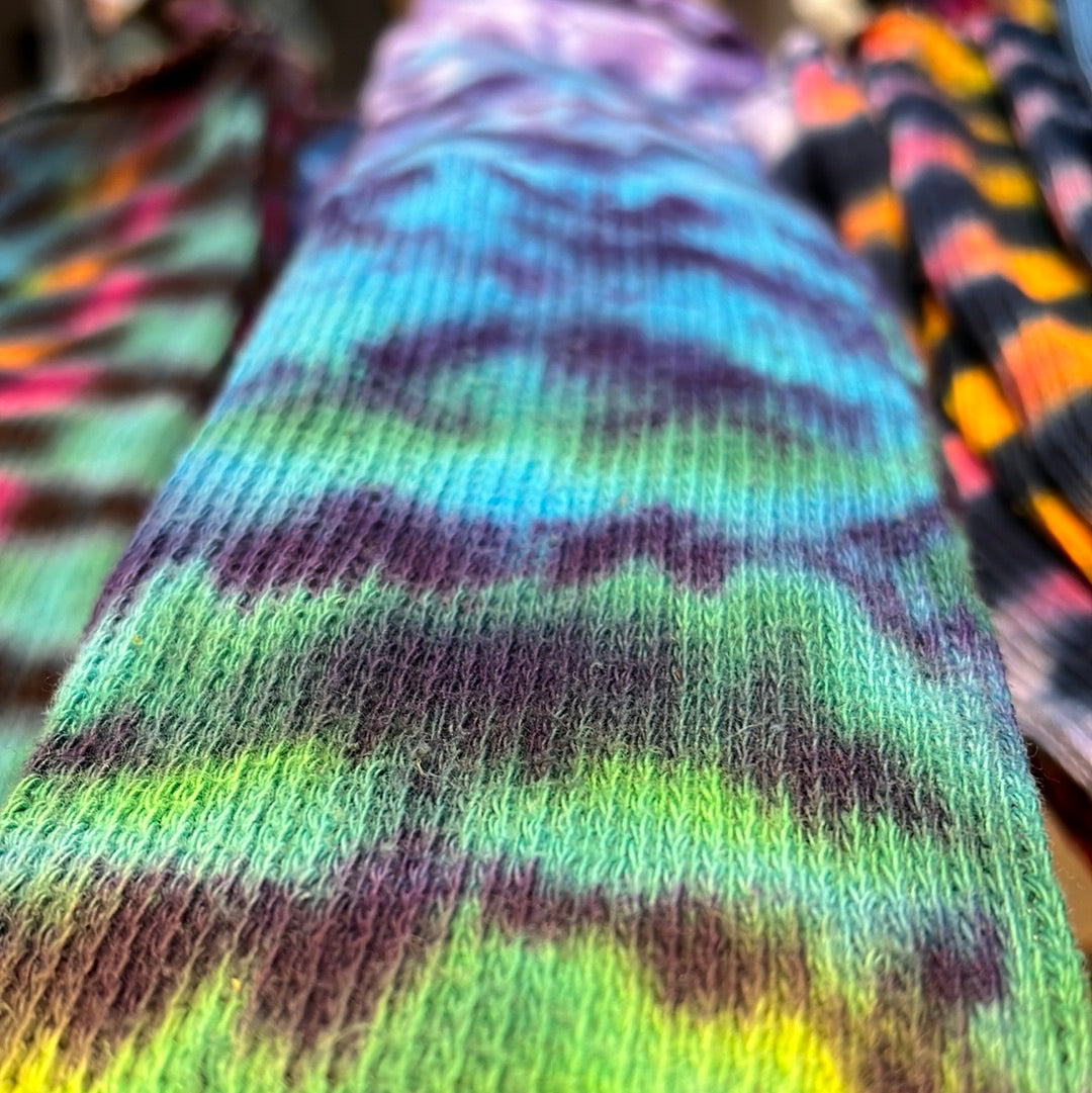 Tie Dye Thigh High Socks