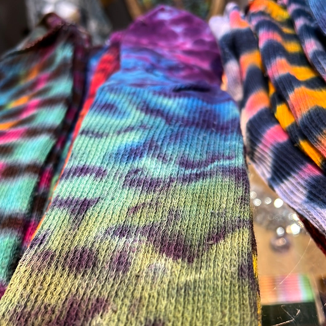 Tie Dye Thigh High Socks