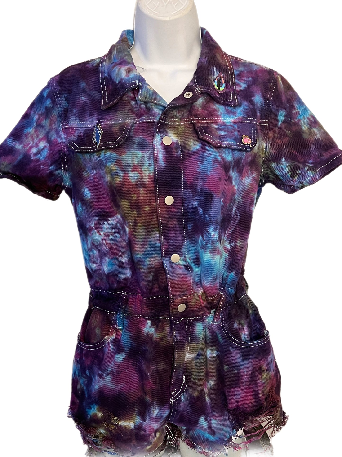 Casey Jones Denim Romper in Color-way Twilight Dream