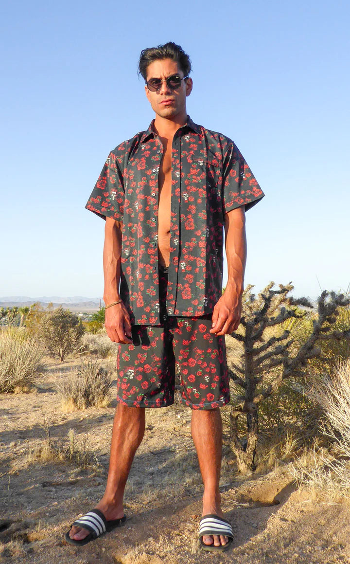 Grateful Dead Skull and Roses Mens' Button Down