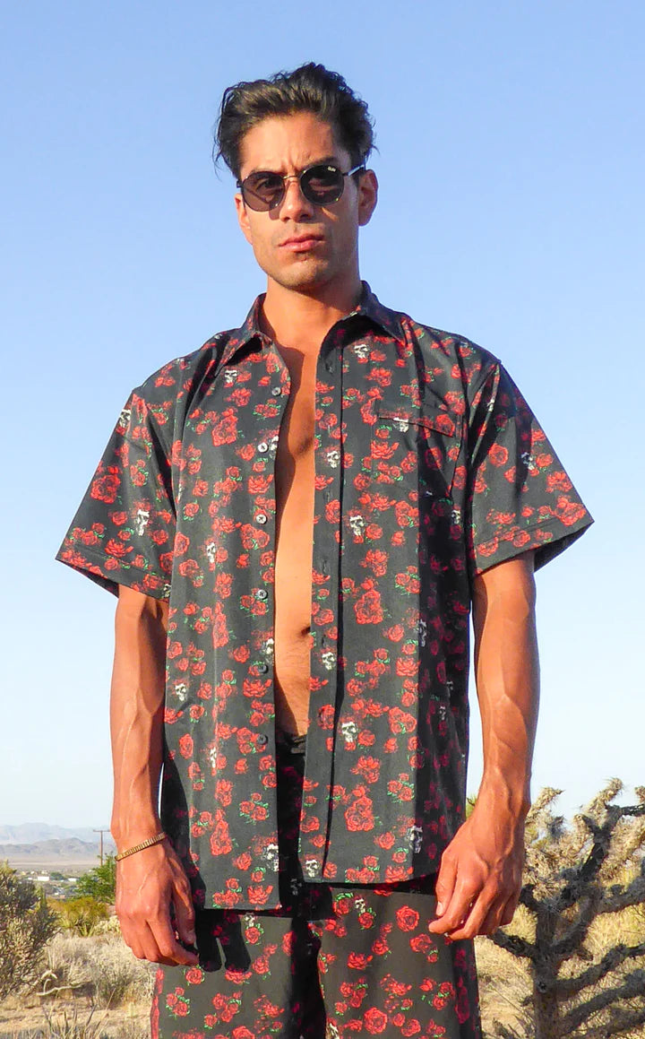 Grateful Dead Skull and Roses Mens' Button Down