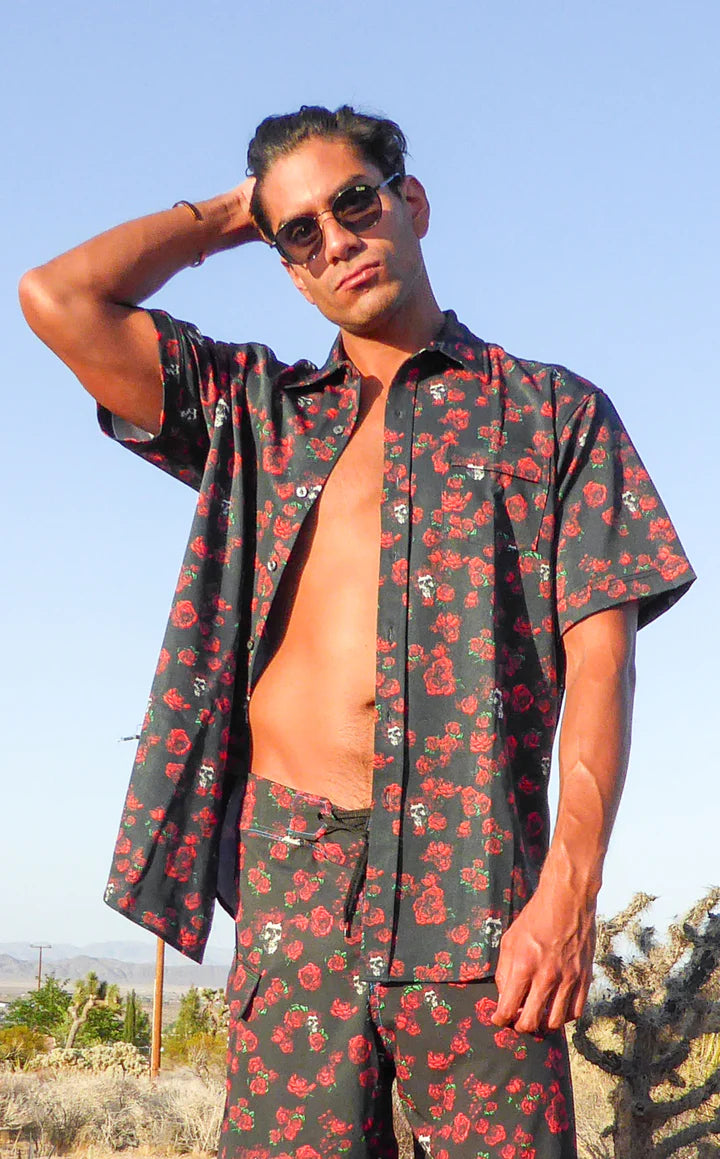 Grateful Dead Skull and Roses Mens' Button Down
