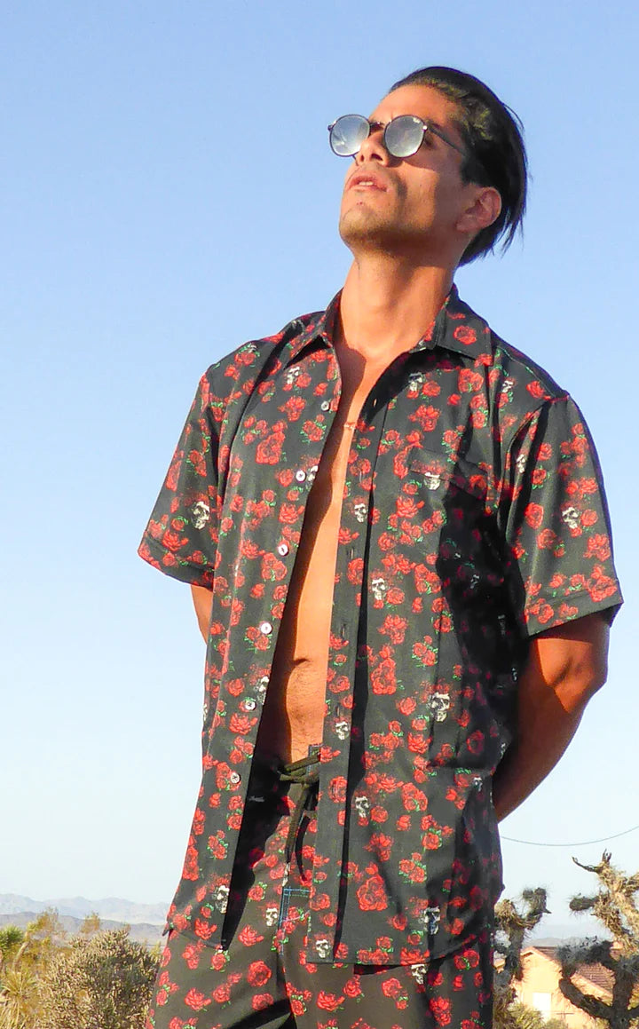 Grateful Dead Skull and Roses Mens' Button Down
