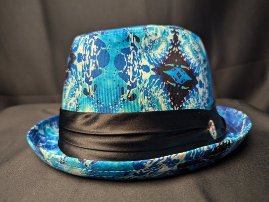 Psychedelic Blue Liquid Light Fedora