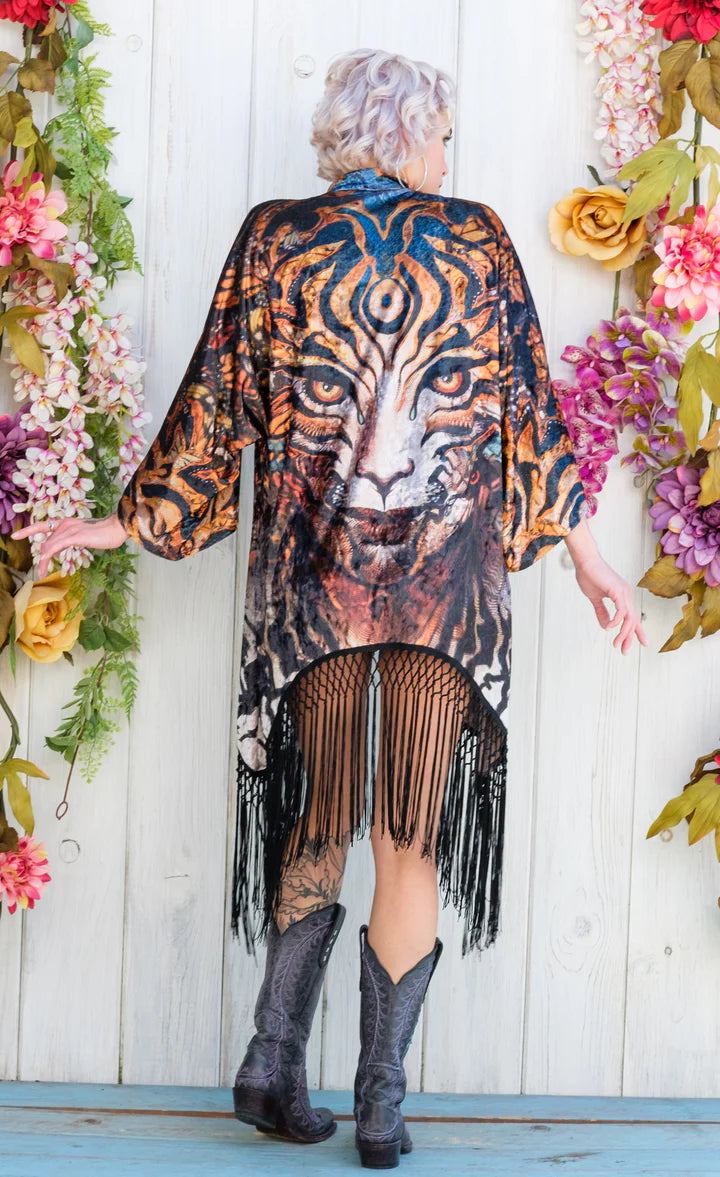 Tigres Velvet Kimono