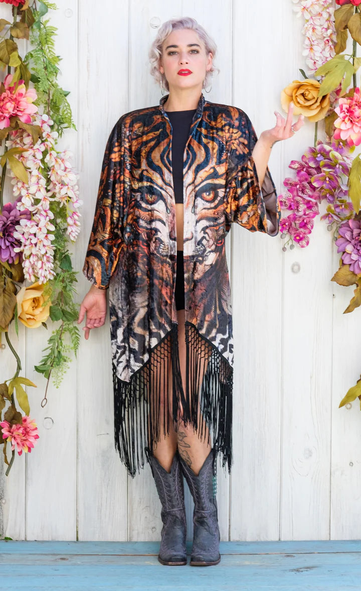 Tigres Velvet Kimono