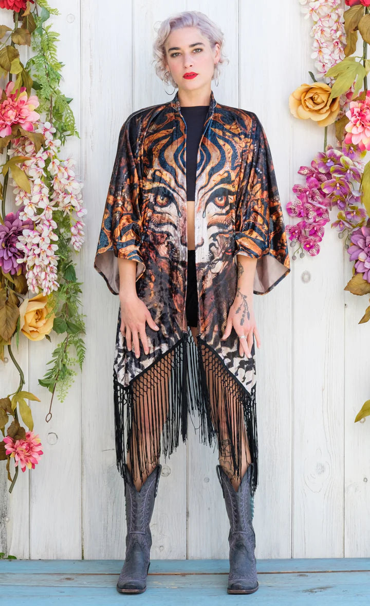 Tigres Velvet Kimono