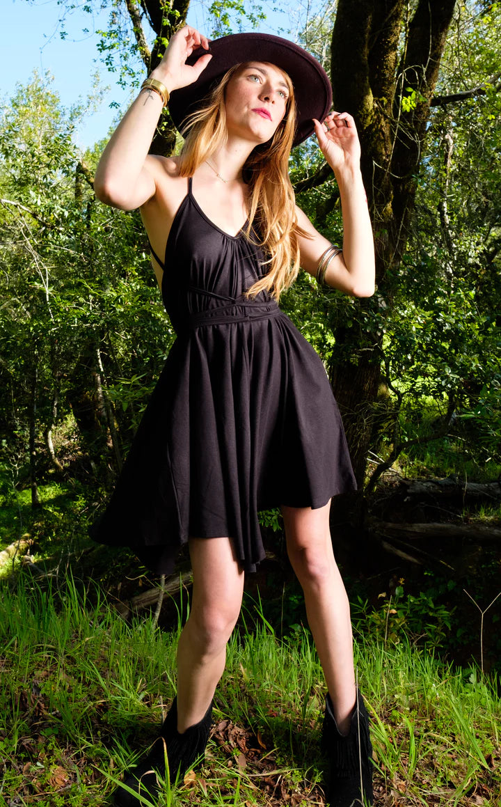 Black Bamboo Pocket Dress