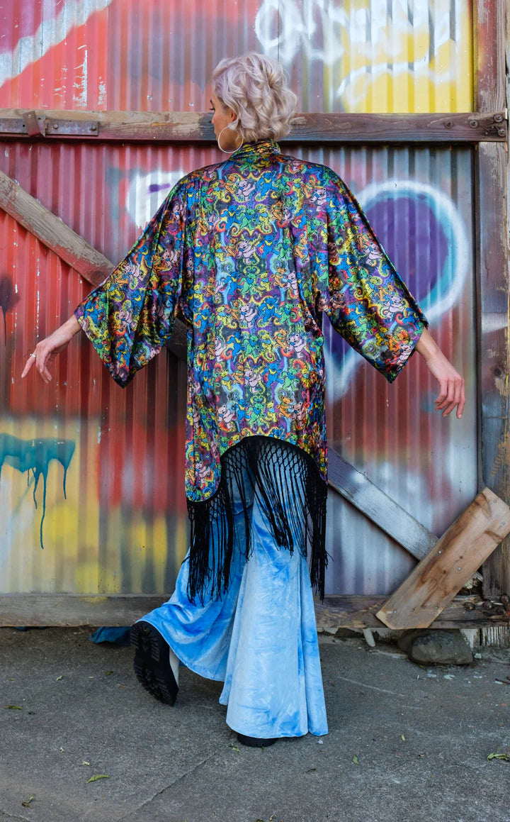 Grateful Dead Dancing Bears Velvet Kimono