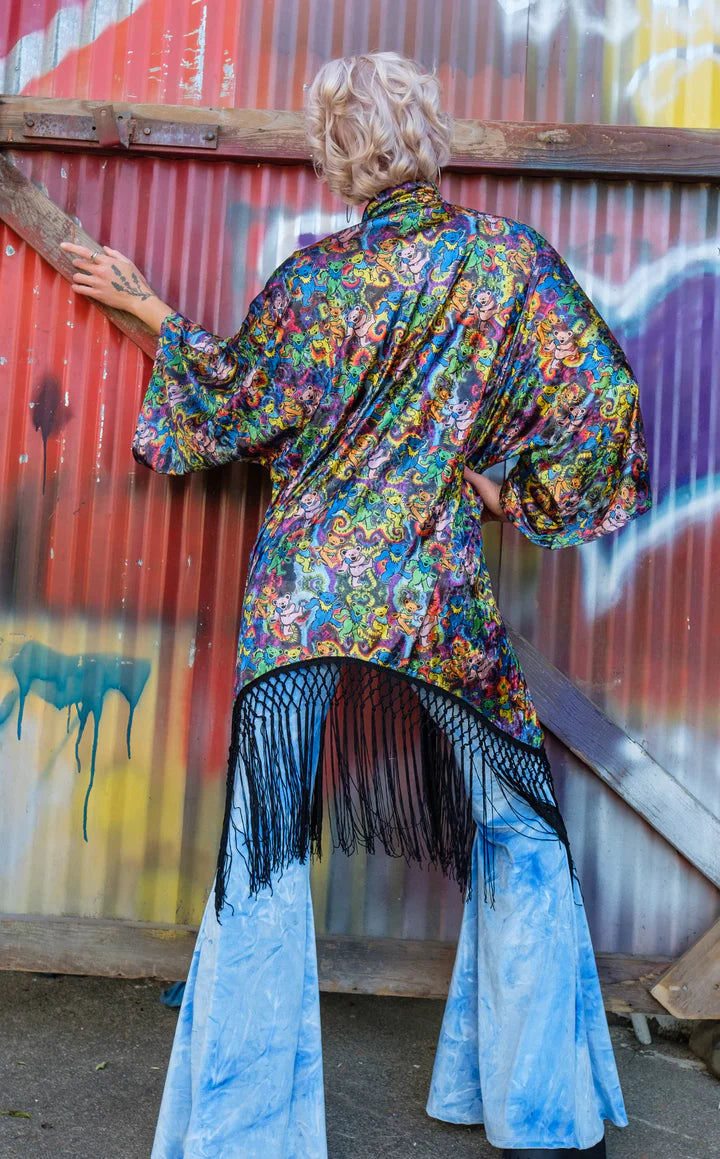 Grateful Dead Dancing Bears Velvet Kimono