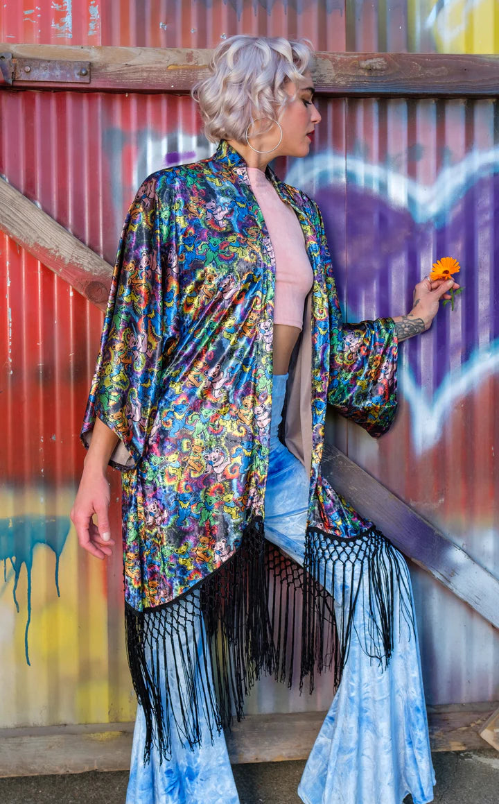 Grateful Dead Dancing Bears Velvet Kimono