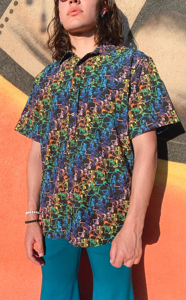 Grateful Dead Dancing Skeletons Men's Button Down