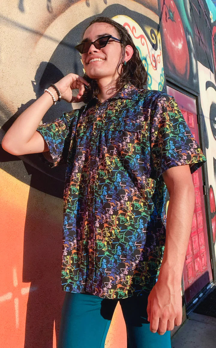 Grateful Dead Dancing Skeletons Men's Button Down