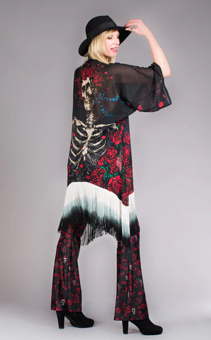 Grateful Dead Dancing Skeletons Velvet Kimono