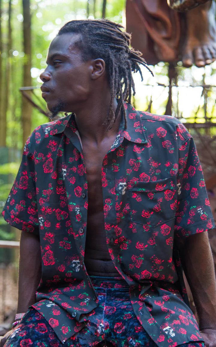 Grateful Dead Skull and Roses Mens' Button Down