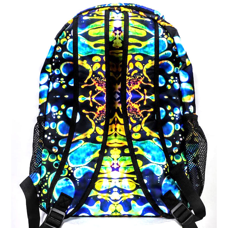 Blue Liquid Lights Festival Backpack Psychedelic Tie Dye Steal Your Face Grateful Dead Festival