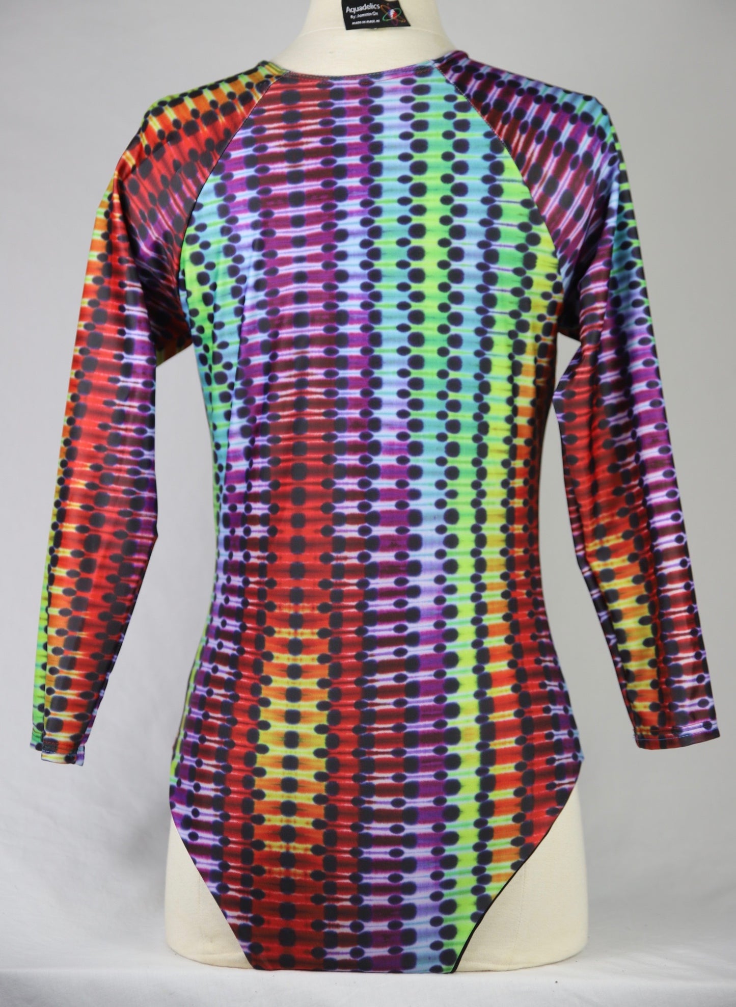 Rainbow Pleat Long Sleeve One Piece