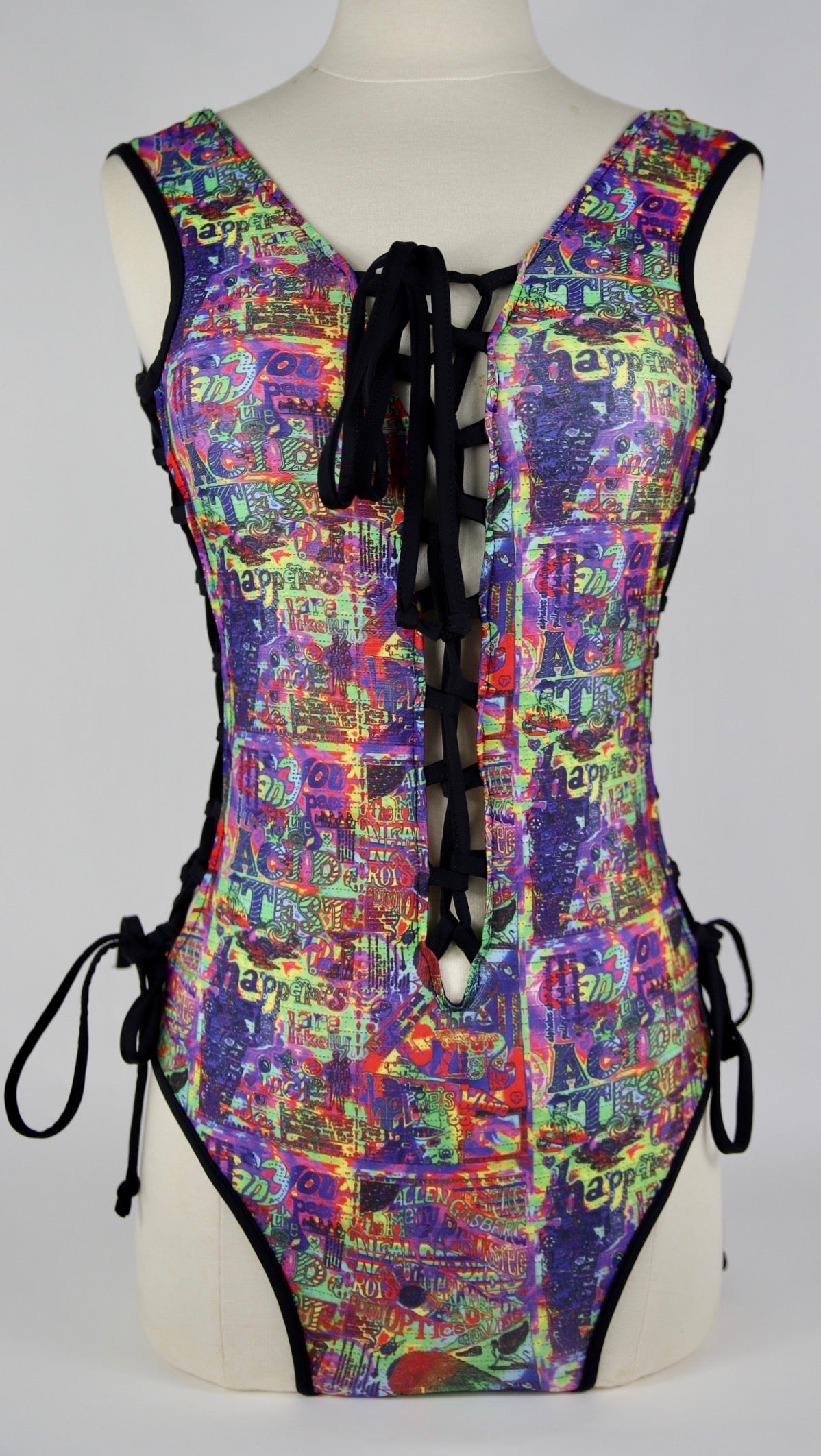 Grateful Dead (Dead & Company) Acid Test TIE ME UP 1Piece Bathing Suit, rainbow, psychedelic, marry pranksters, dead and company, festival gear