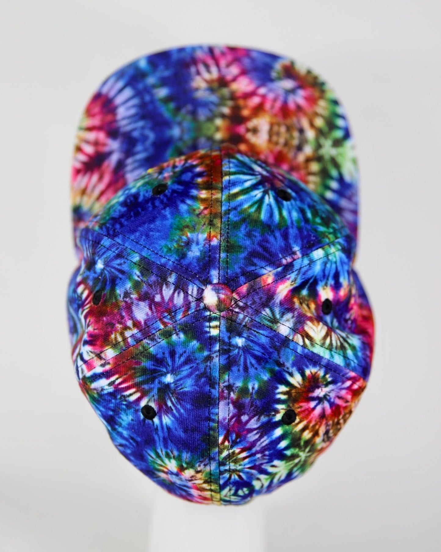 Psychedelic Embroidered Coral Spiral Flex Fitted Tie Dye Hat Atomic