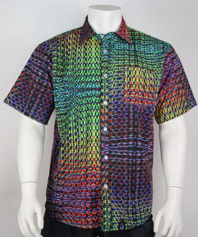 Rainbow Liquid Lights Button Down Shirt
