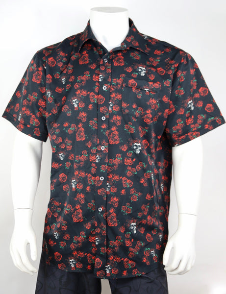 Grateful Dead Surfing Skeleton Relaxed Short Sleeve Button Down