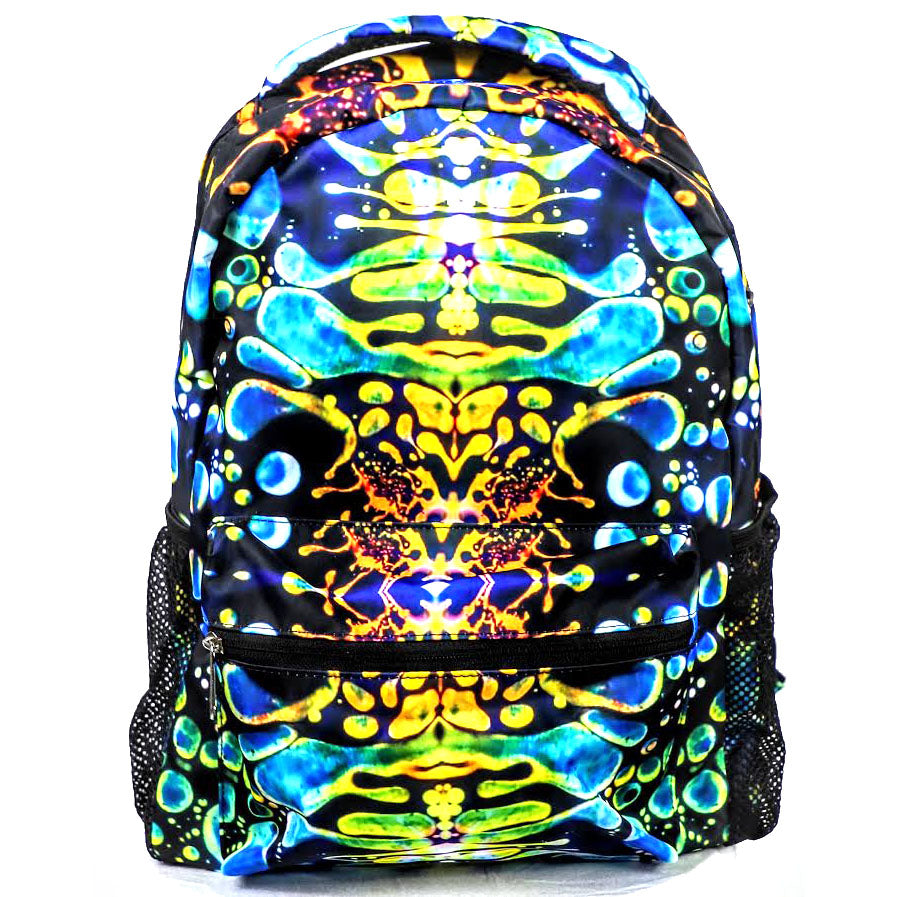 Blue Liquid Lights Festival Backpack Psychedelic Tie Dye Steal Your Face Grateful Dead