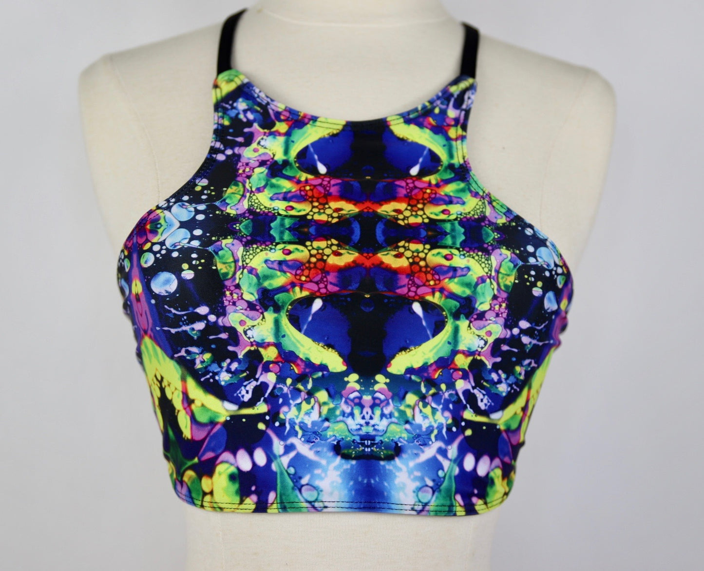 Rainbow Liquid Lights Racerback Halter Top