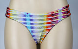 Diamond Rainbow Mini Scrunch Tie Dye Bottom Hawaiian Swim Suit Maui HI