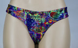 Grateful Dead (Dead & Company), blotter art, rainbow, Acid Test print, cheeky, Brazilian cut scrunch bikini bottoms
