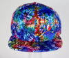 Psychedelic Embroidered Coral Spiral Flex Fitted Tie Dye Hat Atomic