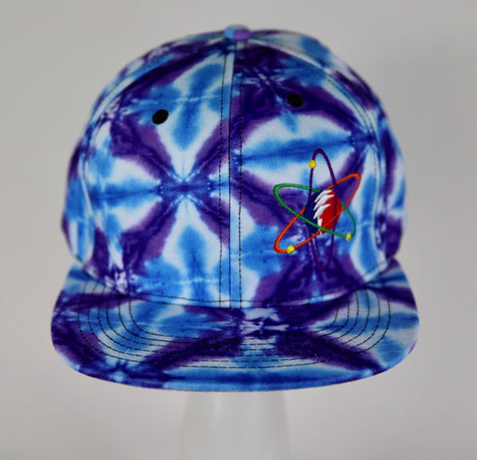 Psychedelic Blue Orchid Flex Fitted Tie Dye Hat Atomic