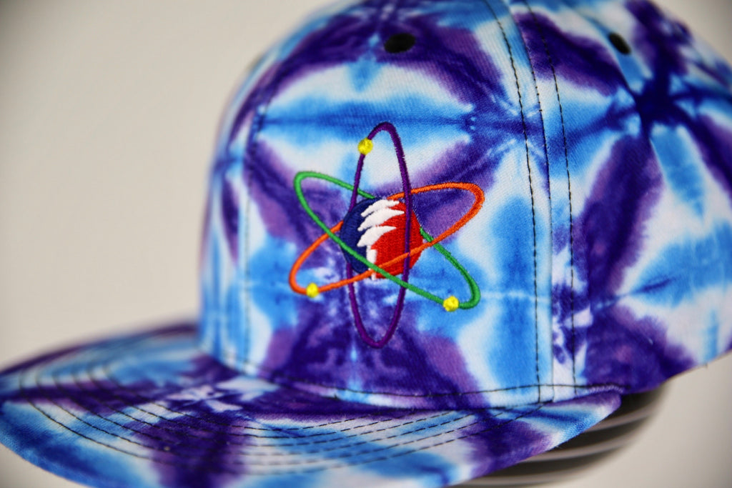 Psychedelic Blue Orchid Flex Fitted Tie Dye Hat Atomic