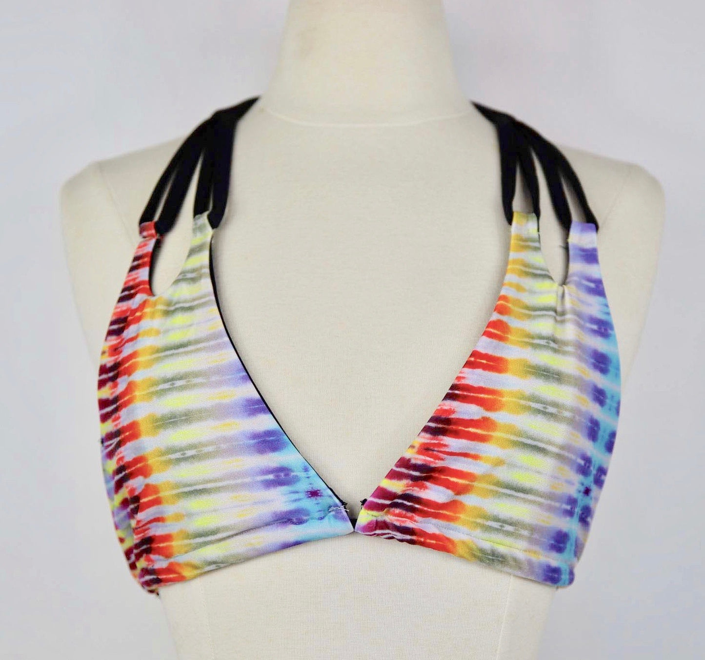 Diamond Rainbow Nautical Top Hawaiian Swim Suit Handmade North Shore Maui